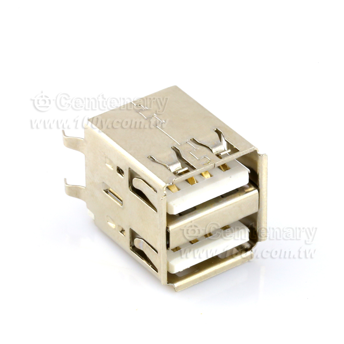 Double USB Jack DIP (180°) - 110156 Product Image