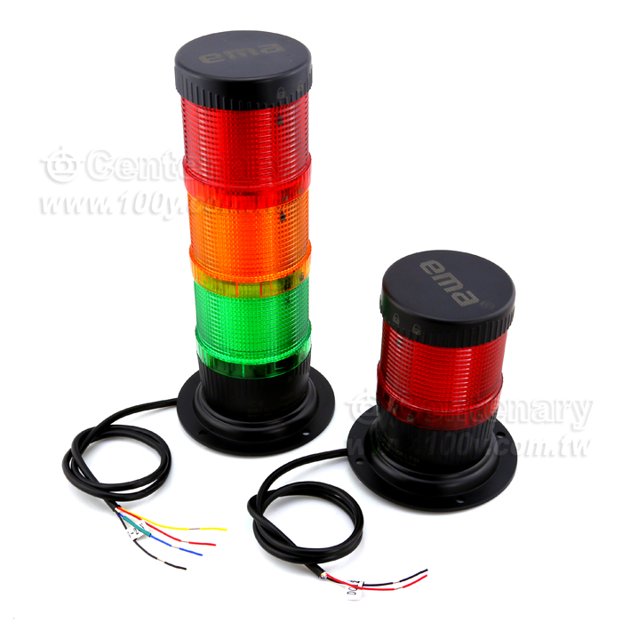 φ70 LED  1層警示燈-長亮型(配線) 24V/紅 - 110190 產品圖片