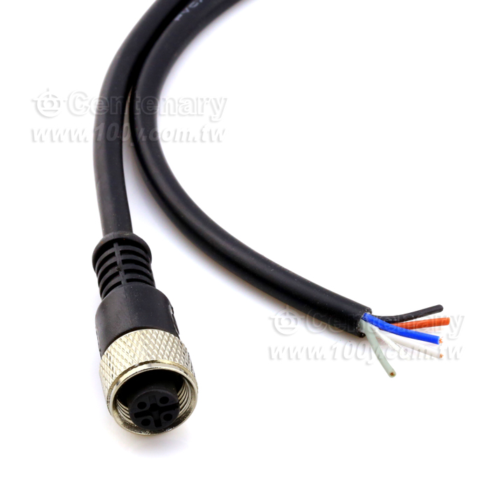 Straight hole in the first four female head _M12 waterproof sensor cable - 166115 Product Image