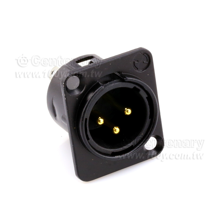 Gold-Plated 3P XLR Male Socket/ Panel Mounting AVSOUND - 110405 Product Image