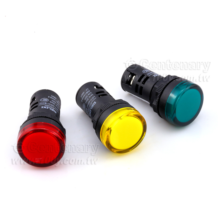 φ22 圓平形指示燈 綠色 AC220V - 110911 產品圖片