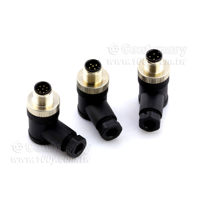 Elbow 4P Male 90 Degress/ M12 Sensor Waterproof Connector - 112286 Product Image