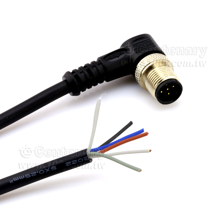 4P彎公頭 M12防水傳感器連接線 2M - 112501 產品圖片