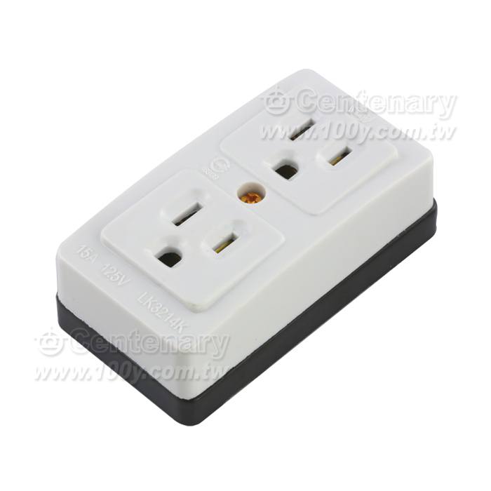 H型附接地雙連明插座15A/125V - 13012 產品圖片