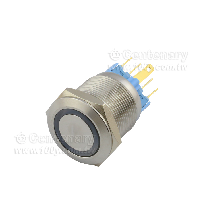 22mm不銹鋼環形自鎖帶燈按鈕 LED12V 紅色 - 113828 產品圖片