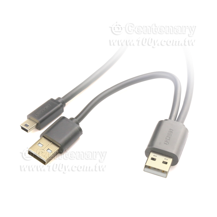 雙USB2.0轉Mini USB數據線 1M - 114059 產品圖片