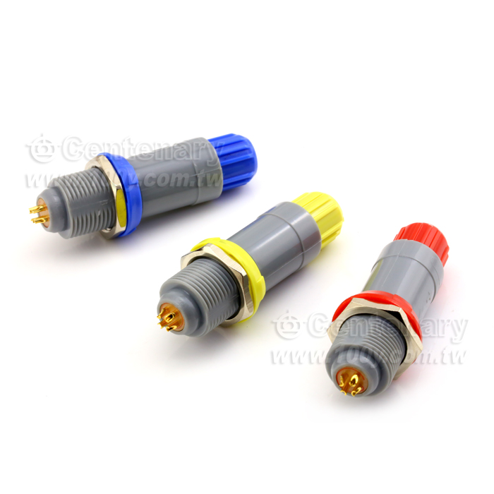圓形推拉自鎖塑料連接器 4P 紅 - 114337 產品圖片