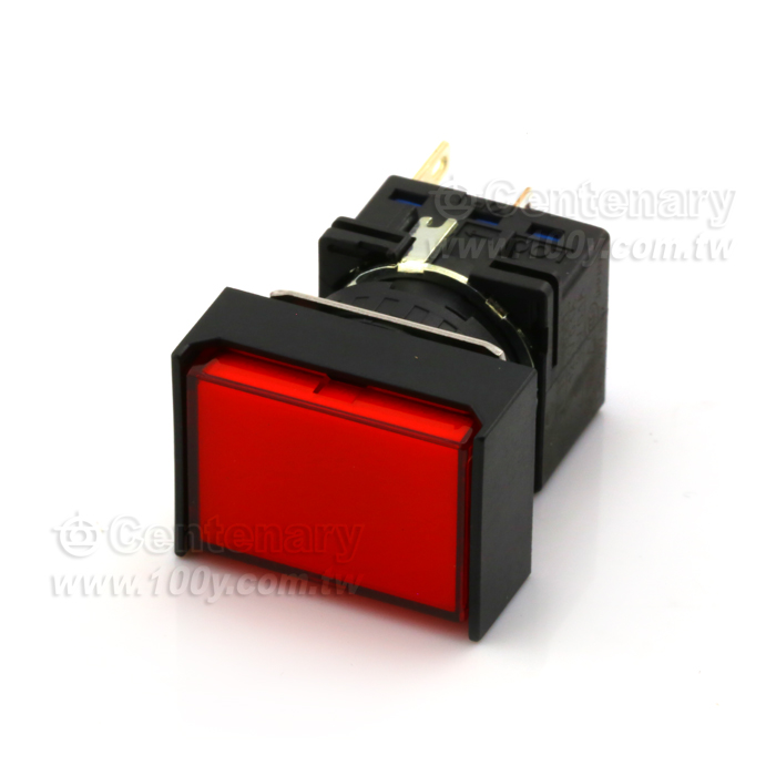 長方形按鈕開關 SPDT AC/DC24V 紅色 - 114418 產品圖片