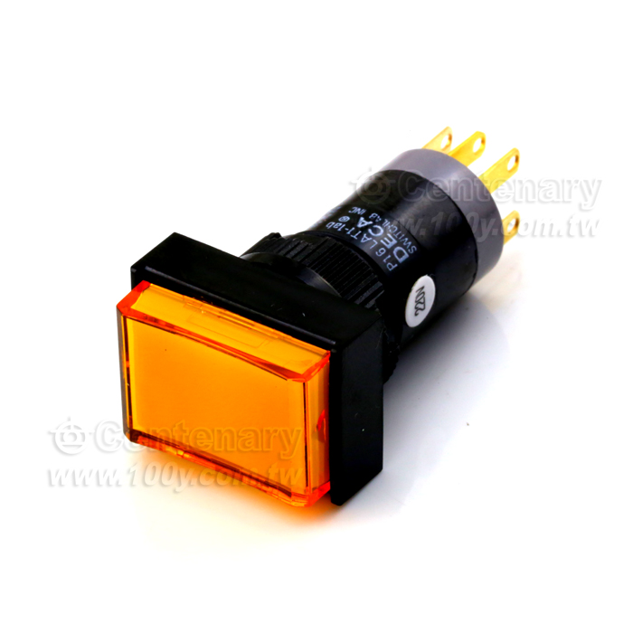 Φ16mm 按鈕開關 黃色蓋含燈 220V - 115567 產品圖片