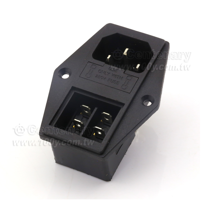 C14 AC Power Supply Word Double Insurance Socket - 116688 Product Image