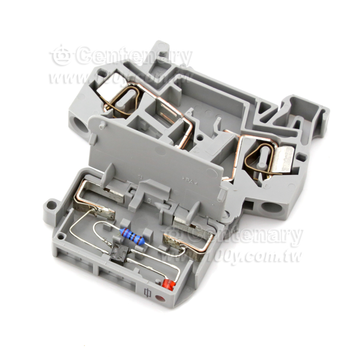 Fused Disconnect Terminal Block With Pivoting Fuse Holder For 5*20mm Miniature Metric Fuse 24V With Blown Fuse Indication by LED - 117498 Product Image
