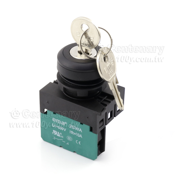 Keylock Switch-2 positions,maintained 90°(two inlets) - 52225 Product Image