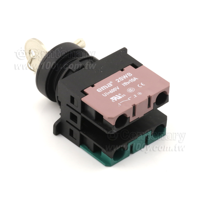 Keylock Switch-3 positions,left&right maintained 90°(two inlets) - 52226 Product Image
