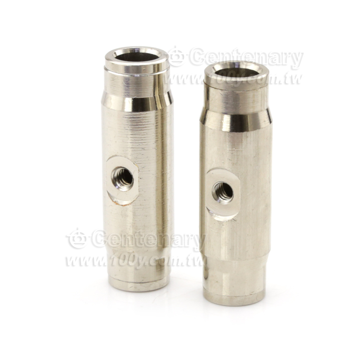 直通雙噴座 快插式9.52mm-黃銅鍍鎳 - 117812 產品圖片