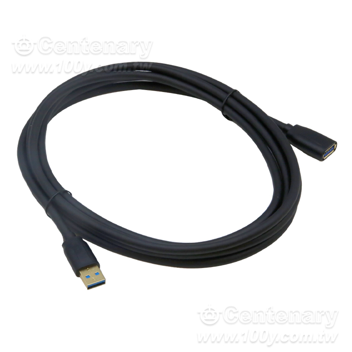 USB3.0-A(M/F)-3M-金色黑線 - 118200 產品圖片