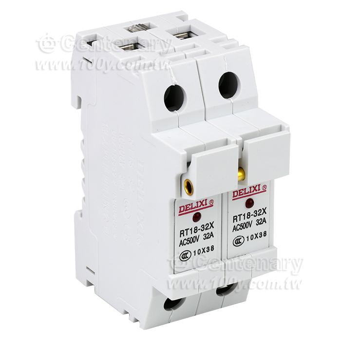 軌道保險絲座 10*38帶LED燈  32A/500V - 102787 產品圖片