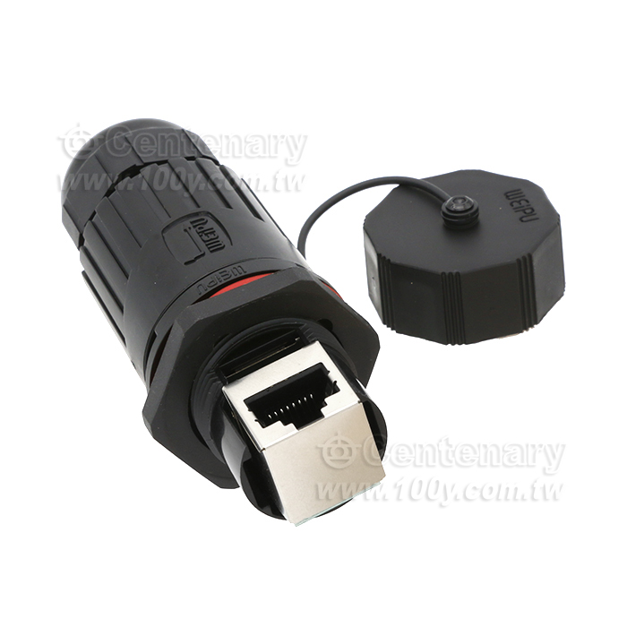 Rectangular RJ45 network connector. - 119221 Product Image