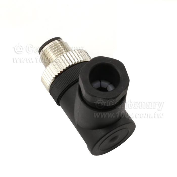 M12 Connector 90 Degree, Male, Metal Locking system, Screw Termination, Sold Termination on 12 POL - 122052 Product Image