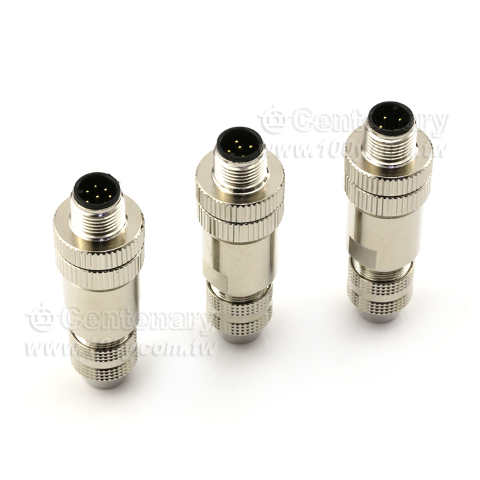 M12 Connector 180 Degree, Male, Shieldable, Screw Termination, Sold Termination on 12 POL - 122065 Product Image