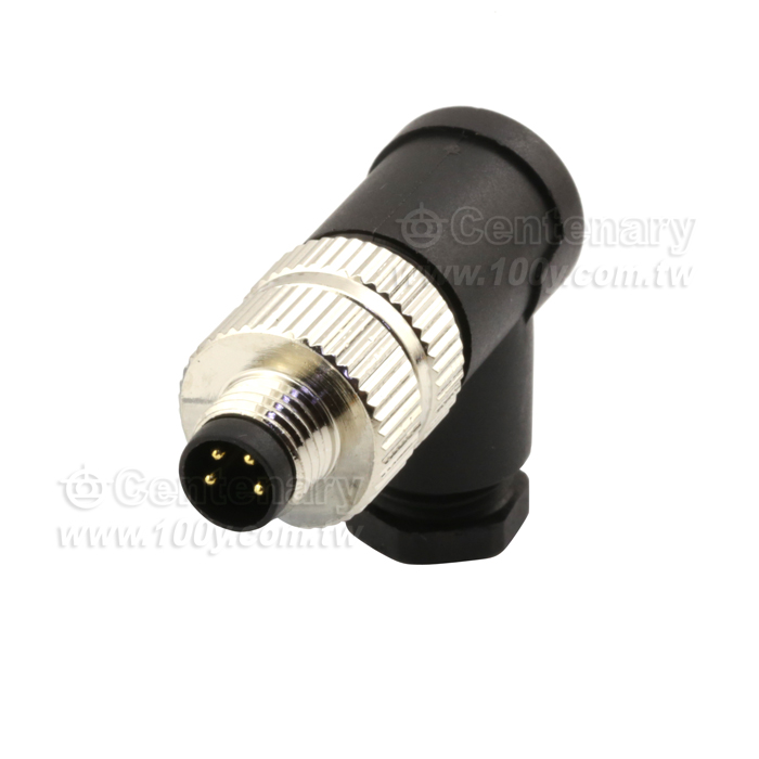 4P Male M8 Angled Sensor Waterproof Connector - 121959 Product Image