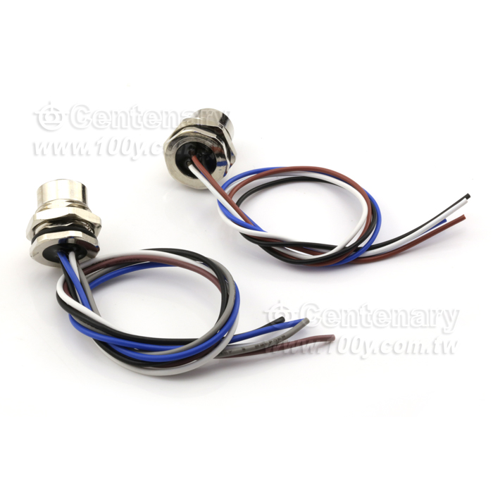 M12 Male Panel Mount Connector, Female, Front Fastened, With Single Wire - 122076 Product Image