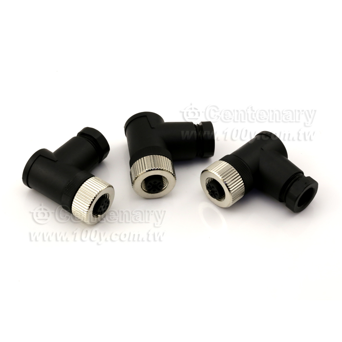 M12 Connector 90 Degree, Male, Femetal Locking System, Screw Termination, Sold Termination on 12 POL - 122083 Product Image