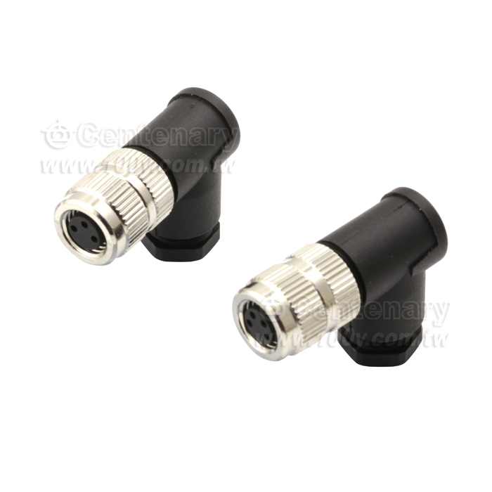 4P Female M8 Angled Sensor Waterproof Connector - 122007 Product Image