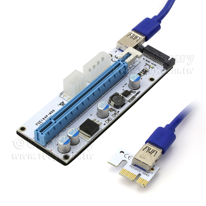 PCI-E 1X轉16X顯卡轉接線  USB3.0 - 123691 產品圖片