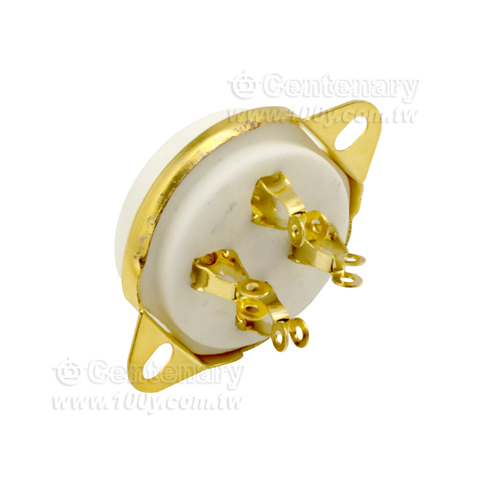 Ceramic 4-pin tube holder phosphor bronze gold-plated socket - 125430 Product Image