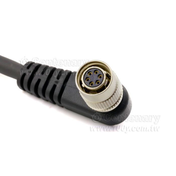 彎頭工業相機電源6芯90度直角連接線1M - 128168 Product Image
