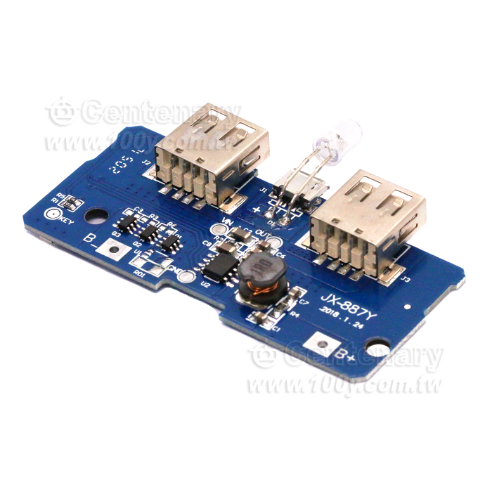 18650電池 3.7V轉5V/2A 升壓模塊 DIY 充電寶/電路板 - 128600 產品圖片