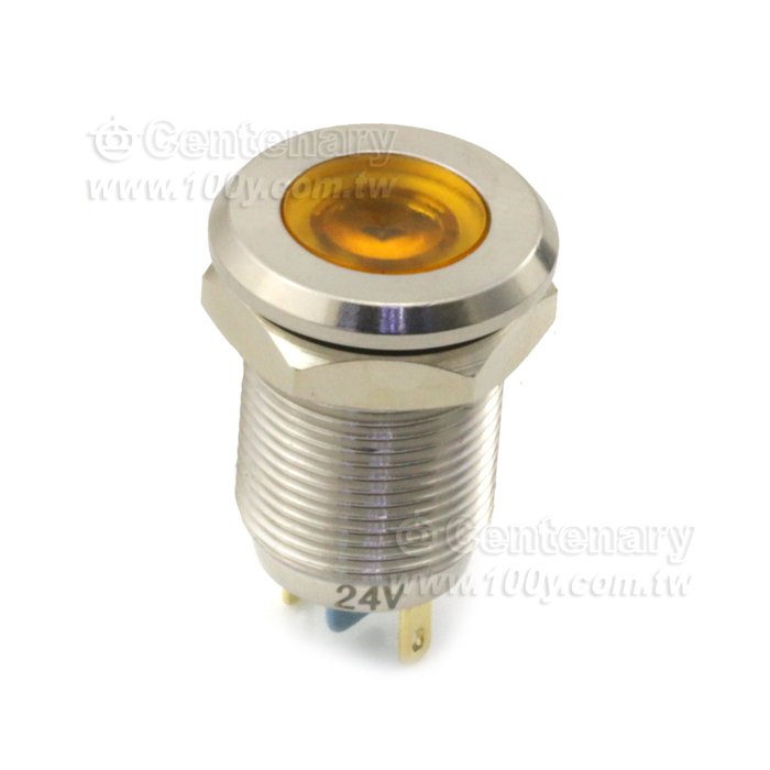 Φ12mm 金屬信號燈 24V 黃色 - 131646 產品圖片