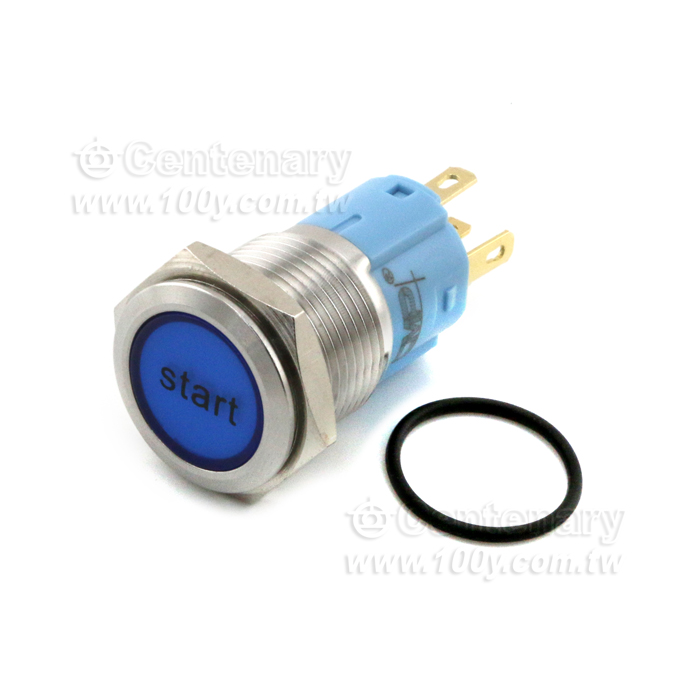圓形發光金屬按鍵開關 紅色 16mm 12V - 131940 產品圖片