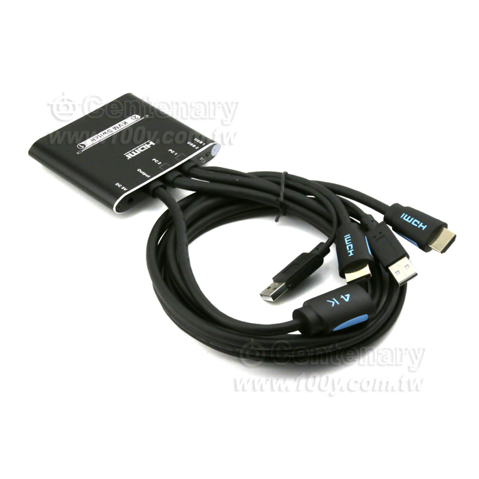 帶線型2埠HDMI+USB KVM電腦切換器 - 132560 產品圖片