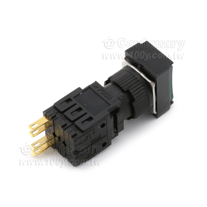 16mm 長形復歸按鈕開關 1a1b 綠色 - 132514 產品圖片