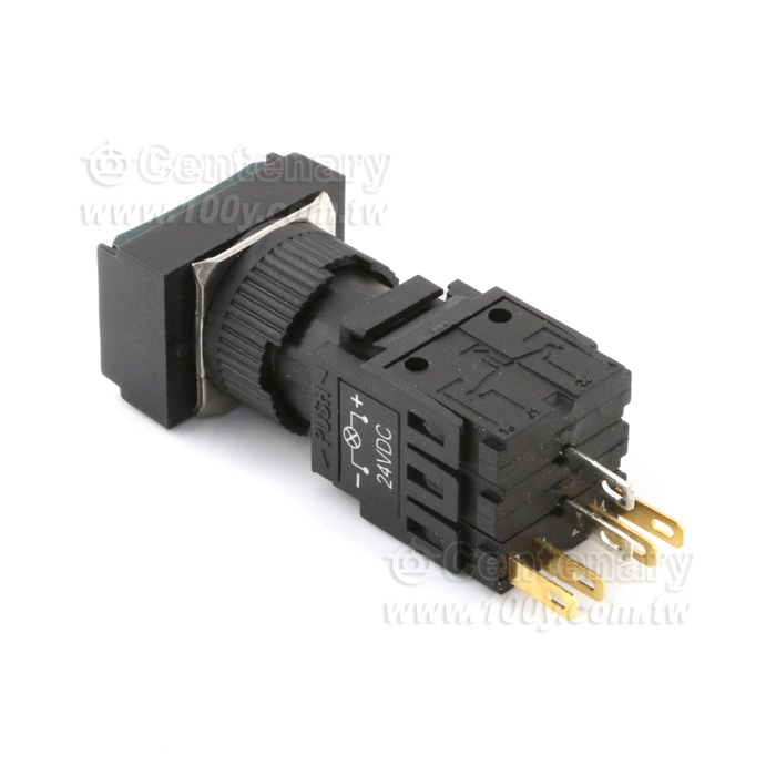 長形復歸照光式按鈕開關 LED24V 藍色 - 154604 產品圖片