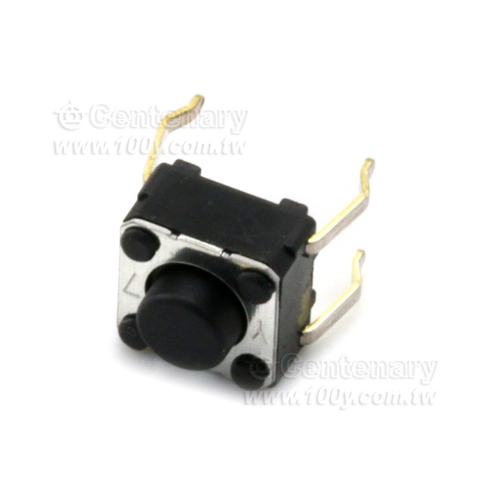 觸動開關 SPST-NO 6*6*5mm 0.98N  塞：黑色 - 133281 產品圖片