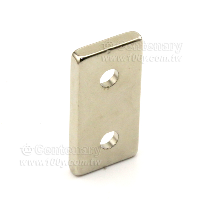 長方形帶雙孔強磁40*20*5mm 孔徑5mm - 131161 產品圖片