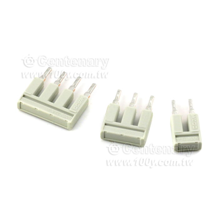 Push-in Type Jumper Bar; Insulated; 2-Way; Nominal Current 25A; Light Gray - 150321 Product Image