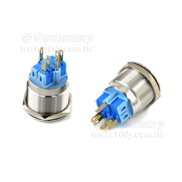 25mm不銹鋼環形自鎖帶燈按鈕   LED 12V 紅 - 136010 產品圖片