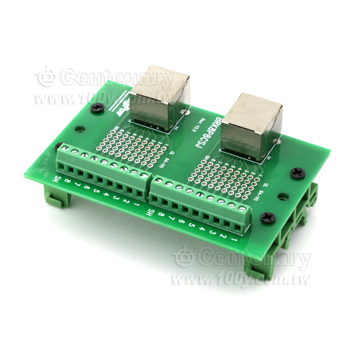 RJ45 雙口轉端子轉接板+支架 90度 - 108429 產品圖片