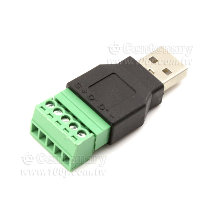 USB免焊插頭-USB公轉綠色端子 - 139535 產品圖片