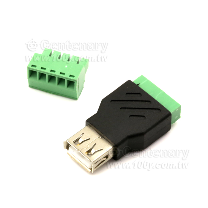 USB免焊插頭-USB母轉綠色端子 - 139536 Product Image