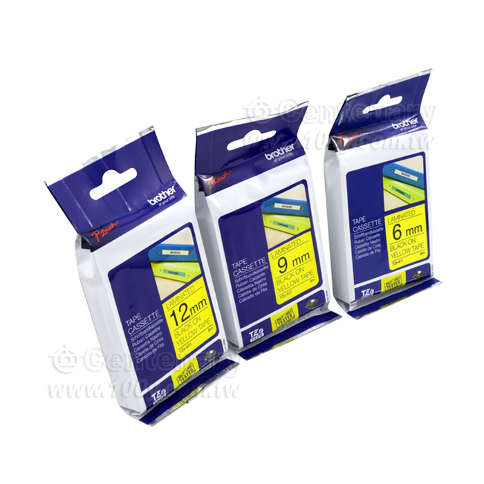 護貝標籤紙 黃底黑字 9mm - 74265 產品圖片