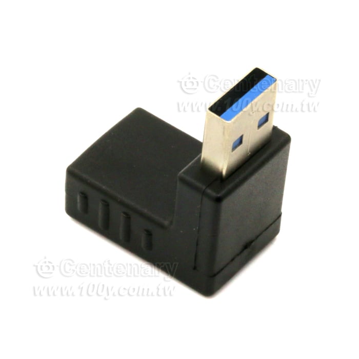 黑色USB3.0公對母直角電腦轉接頭L型彎頭90度 上彎 - 140690 產品圖片
