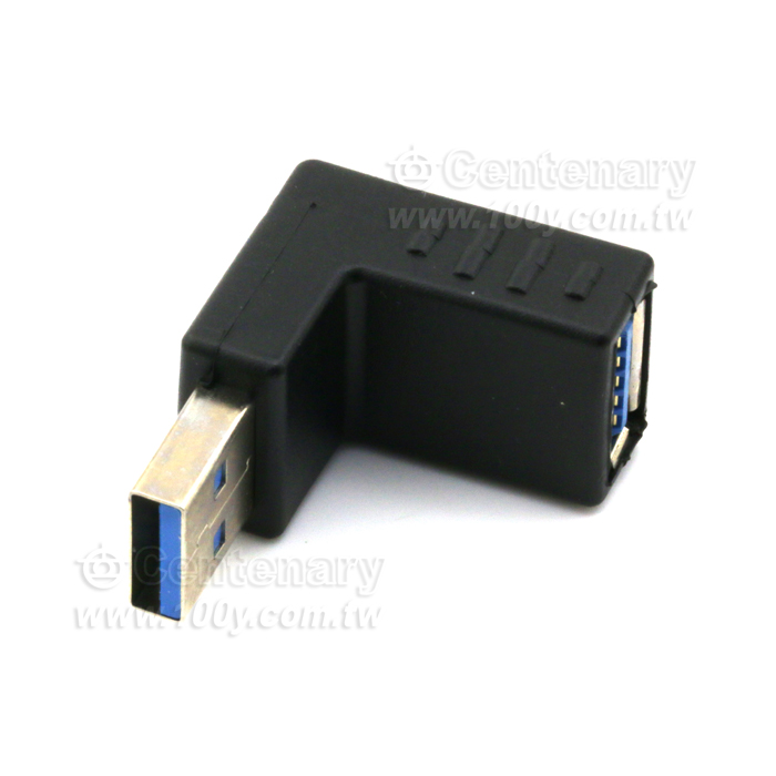 黑色 USB3.0公轉母直角電腦轉接頭L型彎頭90度 下彎 - 140691 產品圖片