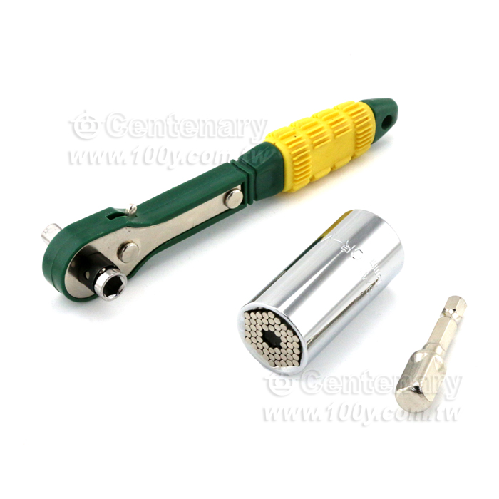 銀色款萬用套筒7mm-19mm+扳手 套件 - 141083 產品圖片