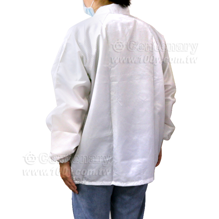 防靜電拉鍊式白色網格上衣-XXL - 141704 產品圖片