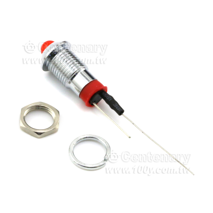Φ8mm 24V 綠色 LED金屬指示燈 - 106877 產品圖片