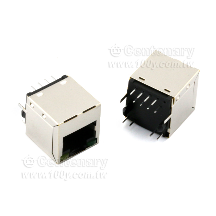 180°帶變壓器垂直安裝RJ45網路介面座 - 141878 產品圖片